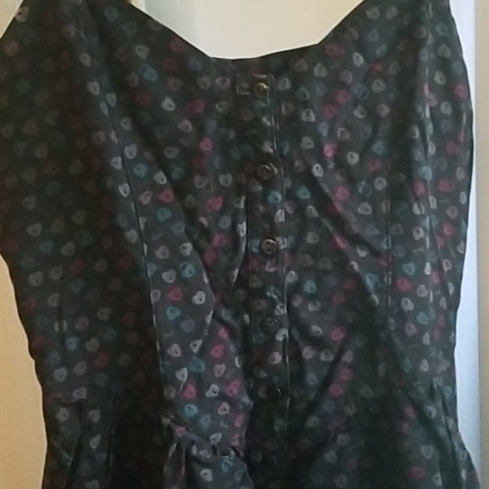 Heart and key button skater dress with pockets